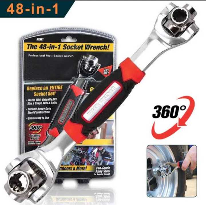 360 Degree Multipurpose Tiger Wrench 8 in 1 Tools Socket Works Universal Ratchet Spline Bolts Torx Sleeve Rotation Hand Tools