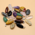 2/5/7pcs Natural Stone Crystals Pendant Amethyst Quartz Smooth Polished Gemstone Charms for Jewelry Making DIY Necklace Earrings. 