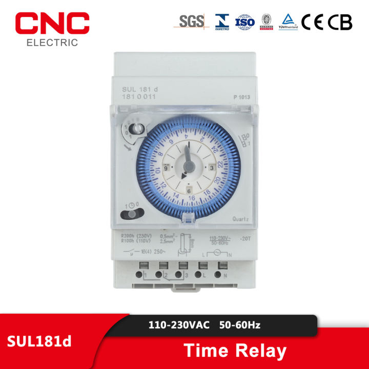CNC SUL181d Time Relay Track Installation Mechanical Timer 220V 24hour Industrial Time Control