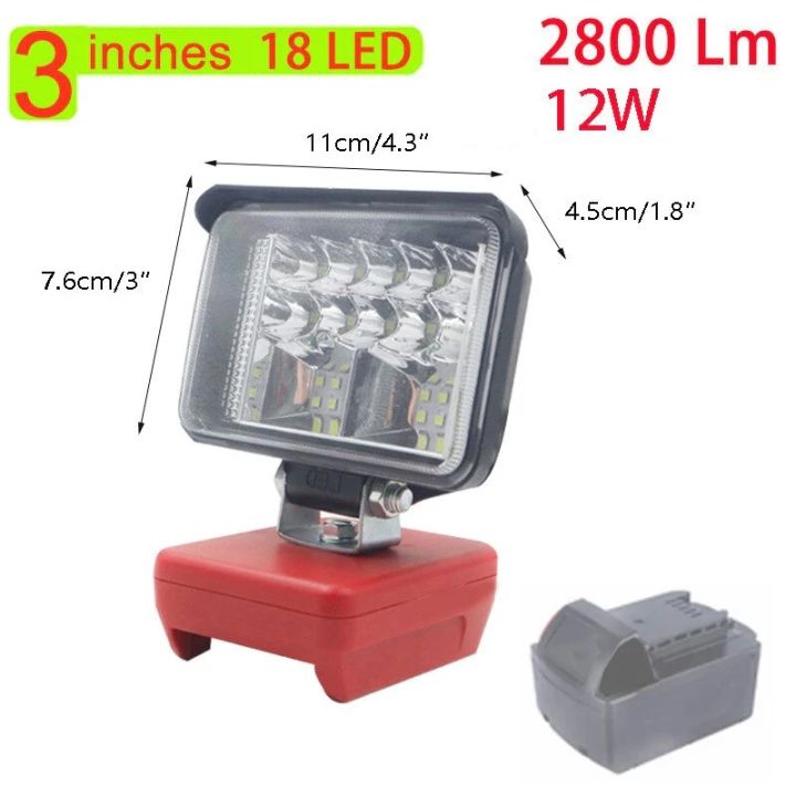3/4/5/8%20Inch%20Car%20LED%20Work%20Light%20Flashlights%20Electric%20%20Spotlight%20For%20Milwaukee%20M&18%2018V%20Li-ion%20Battery%20High%20Low%20Beam%20-%20Image%207