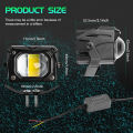 Mini Driving Light V7 LED Light Motorcycle Headlight Hi/Lo Beam White+Yellow Spotlights. 