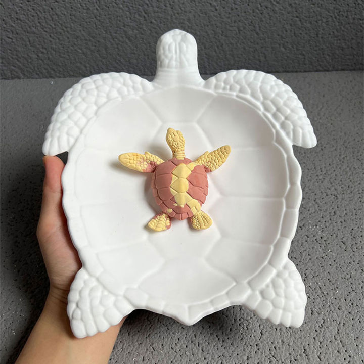 DIY Turtle Silicone Mold Large Tortoise Storage Tray Cement Mold Fish Tank Ornaments Mould Home Decoration
