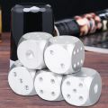 5pcs Precision Aluminum Alloy Dice with Box Dominoes Game Camping Poker KTV Bar Party Props Dices Set Solid Metal Silver Gold. 