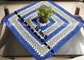 Crochet square doily table mat. 