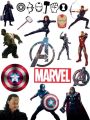 Marvel DC Marvel A5 uncut sticker, Avengers Spider-Man sticker Iron Man , Captain America. 