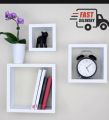 set of 3 wall mounted wooden shelf box shape storage shelf ,book shelf ,wall.decor home decor. 