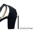 Ladies black strapy ankle strap heel womens shoes. 