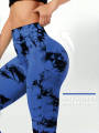 Seamless Tie-Dye Yoga Pants High Waist Peach Booty Leggings for Women - Print Workout Tights Butt Lifting Fitness Cross-Border.