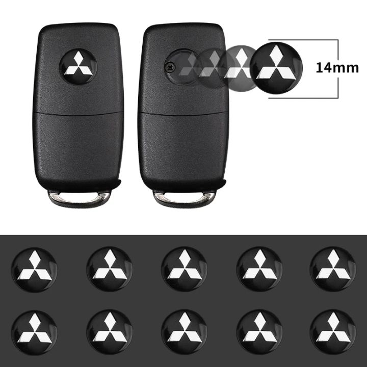 Remote Fob Key Emblem Sticker New 14mm Fob Car Logo Sticker for Car Remote Control Key For Mitsubishi ...