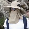 Adjustable Outdoor Fishing Cap With Face Mask Sunscreen UV Protection Breathable Foldable Men Women Hiking Camping Casual Hats. 