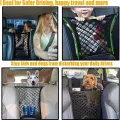 Pet Car Barrier Dog Car Barrier with Automatic Safety Mesh Storage Bag Pet Barrier Guard Back Seat Safety Protector Mesh Net. 