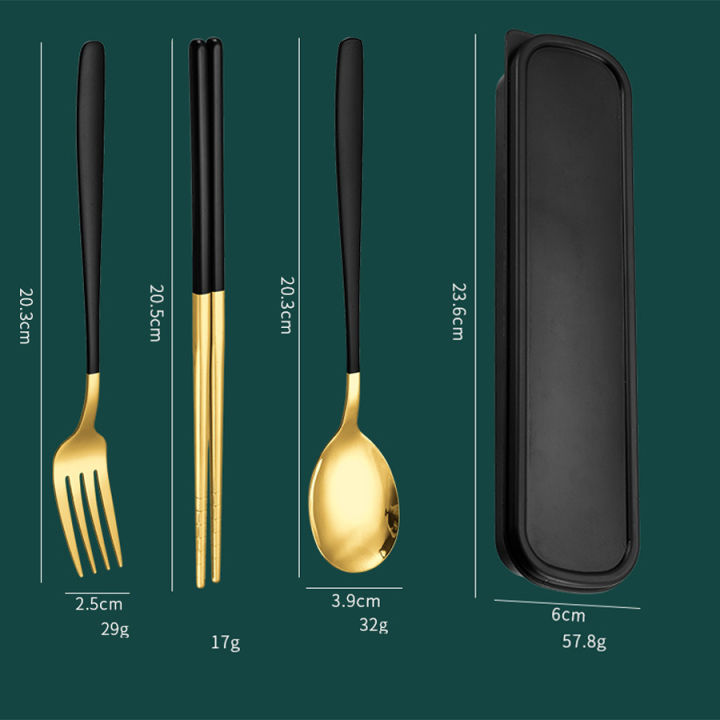3Pcs%20Stainless%20Steel%20Portable%20Cutlery%20Set%20Spoon%20Fork%20Chopsticks%20Student%20Travel%20Korean%20Style%20Portable%20Cutlery%20Set%20Kitchen%20Supplie%20-%20Image%206