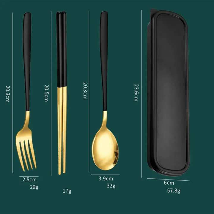 3Pcs%20Stainless%20Steel%20Portable%20Cutlery%20Set%20Spoon%20Fork%20Chopsticks%20Student%20Travel%20Korean%20Style%20Portable%20Cutlery%20Set%20Kitchen%20Supplie%20-%20Image%206
