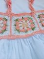 Crochet baby frock for Girls Jumping Meters 2-7 Years Summer Princess Baby Girls Dresses Party Birthday Kids Strawberry Cute Children's Frocks Costume. 