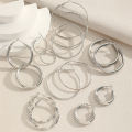 8Pairs Simple Punk Hoop Earrings Set Big Circle Earrings Jewelry for Women Girls Ear Hoops Earring Round Oversized.