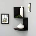 Corner Wall Mount Shelf 2 Tier Wall Mounted Corner Shelves Corner Shelves Bookshelf Zig Zag style. 