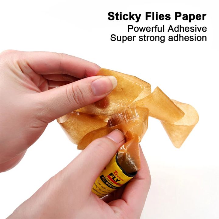 NEW%20Fly%20Sticky%20Paper%20Strip%20Strong%20Glue%20Double%20Sided%20Flies%20Paper%20Strips%20Flying%20Insect%20Bug%20Mosquitos%20Catcher%20Roll%20Tape%20-%20Image%204