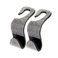 Car Headrest Hook Organizer Rhinestone Universal Auto Seat Back Storage Hooks Bracket Holder Car Interior Accessories.
