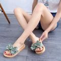 Indoor Slippers Women Home Shoes Lightweight Linen Girl's Slippers Lightweight Home Slippers ladies Beach Slippers. 