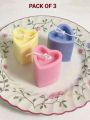 PACK OF 3---  AESTHETIC HEART SHAPED SCENTED CANDLES --- CUSTOMIZABLE COLOURS. 