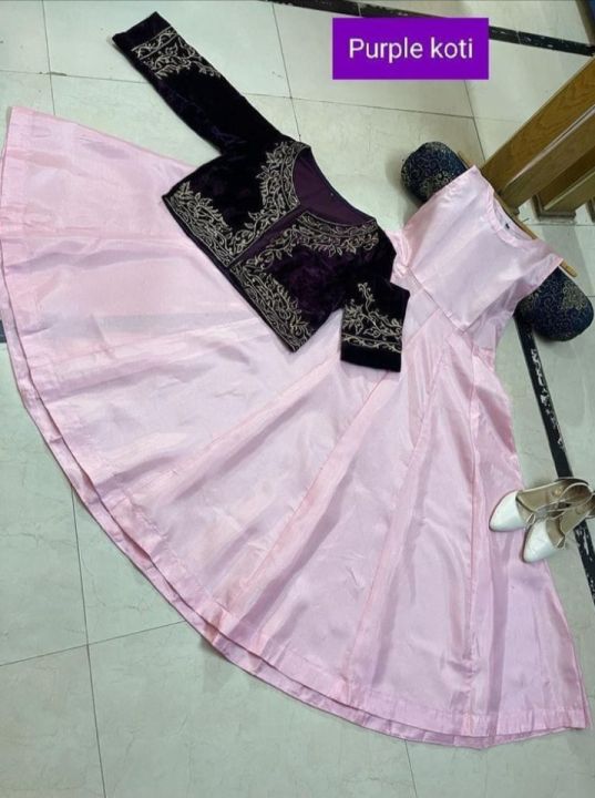 Stylish Collection Stitched Velvet Jacket Maxi Dress for Women and Young Girls Trendy Outfit