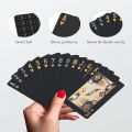 Black Playing Cards, Cool Black Foil Decks of Cards, Waterproof Playing Cards & Flexible Poker Cards with Box, Great for Party. 