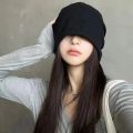 Confinement Cap Korean Style Spring, Autumn and Winter Pile Heap Cap Trendy All-match Beanie Hat Female Woolen Knitted Hat.