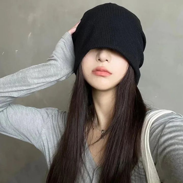 Confinement%20Cap%20Korean%20Style%20Spring,%20Autumn%20and%20Winter%20Pile%20Heap%20Cap%20Trendy%20All-match%20Beanie%20Hat%20Female%20Woolen%20Knitted%20Hat%20-%20Image%202