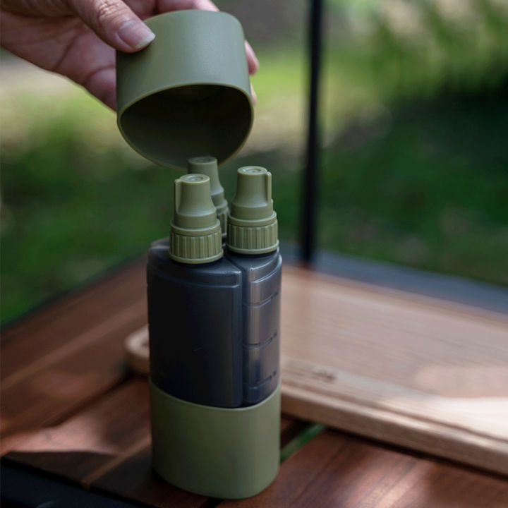 3 In 1 Outdoor Camping Seasoning Dispenser Bottle BBQ Picnic Seasoning Can Seal Portable Storage Kitchen Utensils Cooking Set