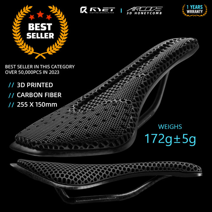 RYET Full Carbon 3D Printed Saddle Ultralight Hollow Comfortable Breathable MTB Road Racing Bike Cycling Seat Bicycle Accessory