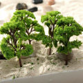 10pcs Model Trees Artificial Micro Landscape Plastic Green Tree Decoration Ornament Home Decor Garden Decor Model Making Props. 