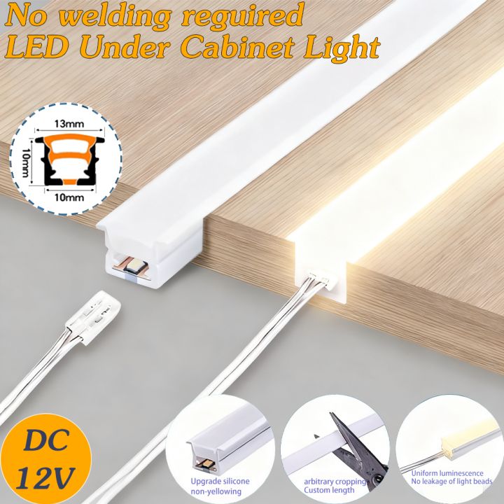12V Silicone LED Strip Channel Cover Profile for Embedded Flexible Light Diffuser Flexible Embedded LED Neon Tube DIY Room Decor