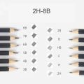 12pcs/set Drawing Pencil Pre-sharped Metal Box Packed 2H-8B Graphite Pencil Set for School Office Stationery Art Sketch Supplies. 