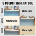 Remote Desk Lamp 48cm 30cm Magnetic Hanging Night Light USB Rechargeable Table Lamp LED Reading Light ForCabinet Bedside Mirror.