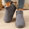 Classic one-step snow boots with thick soles, lined and padded for warmth, versatile cotton short boots. 