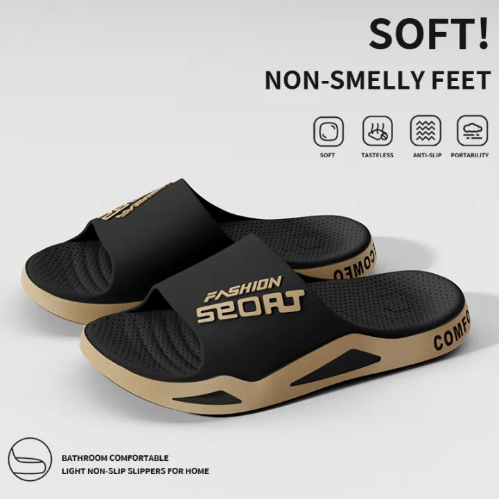 High%20Quality%20Men's%20Summer%20Fashion%20Thick%20Sole%20Sandals,Viral%20Beach%20Pool%20Slides,Non-Slip%20Bathroom%20Slippers,Trendy%20Male%20Sports%20Shoes%20-%20Image%205