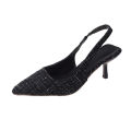 Sea Salt Blue Pointed High Heel Sandals for Women Back Hollow Half Headed Single Shoes Fashion Versatile Casual Shoes.