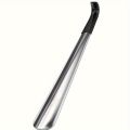 1pc 16.5-inch Stainless Steel Pair Shoehorn With A Black Handle Makes It Easy To Wear Shoes Without Bending Over.