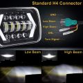 5x7 4x6 Square 7Inch LED Headlight 55W Led Headlamp Hi/Low Turn Signal for 4x4 Suzuki Samurai Jeep Wrangler Off Road. 