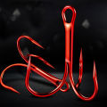 Gamakatsu Fishing Hooks 15Pcs/lot 1#-14# 13B Fishing Red Treble Hooks Round Bend Barbed Hook Steel Hooks For Bass Trout.