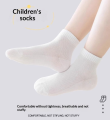 5 pairs of children's socks, girls' net eye tube socks, spring and summer thin tube socks, boys' and students' white socks.