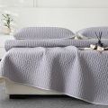Cooling Bed Sheet Set with Pillowcases Ice Silk & Latex Quilted Breathable Cover Solid Summer Bedding Comfort & Heat Resistance. 