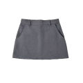 Mooyufon Women Fashion Solid Back Zipper A-Line Mini Skirt Vintage High Waist Female Chic Lady Skirts.
