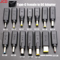 1P USB Type-C Female To DC 7.4x5.0 4.5x3.0 5.5x2.5 5.5x2.1 Male Plug Power Connector Laptop Adapter Converter For  HP Dell. 