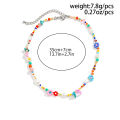 Salircon Boho Multicolor Handwoven Seed Beads Beaded Flower Choker Trend Y2K Imitation Pearl Collar Necklace Women Party Jewelry.