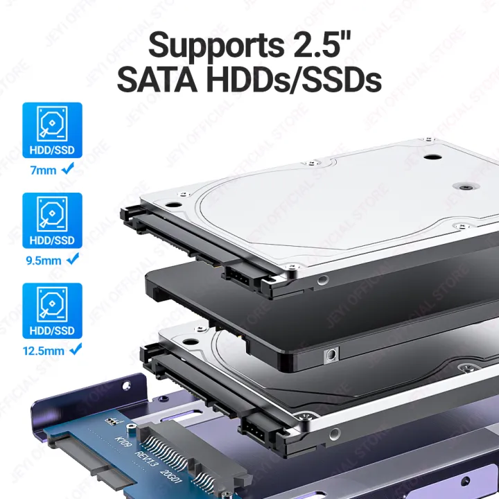 JEYI%202.5"%20to%203.5"%20SSD%20HDD%20Hard%20Drive%20Adapter%20Bay%20Holder%20Mounting%20Bracket%20Caddy%20Tray%20for%207%20/%209.5%20/%2012.5mm%202.5%20inch%20HDD%20/%20SSD%20-%20Image%202