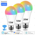 WiFi E27 Smart Dimmable Bulb RGBCW Colorful 220V 15W 20W LED Light App Adjust Dimmable Support Alexa Google Home Voice Control. 