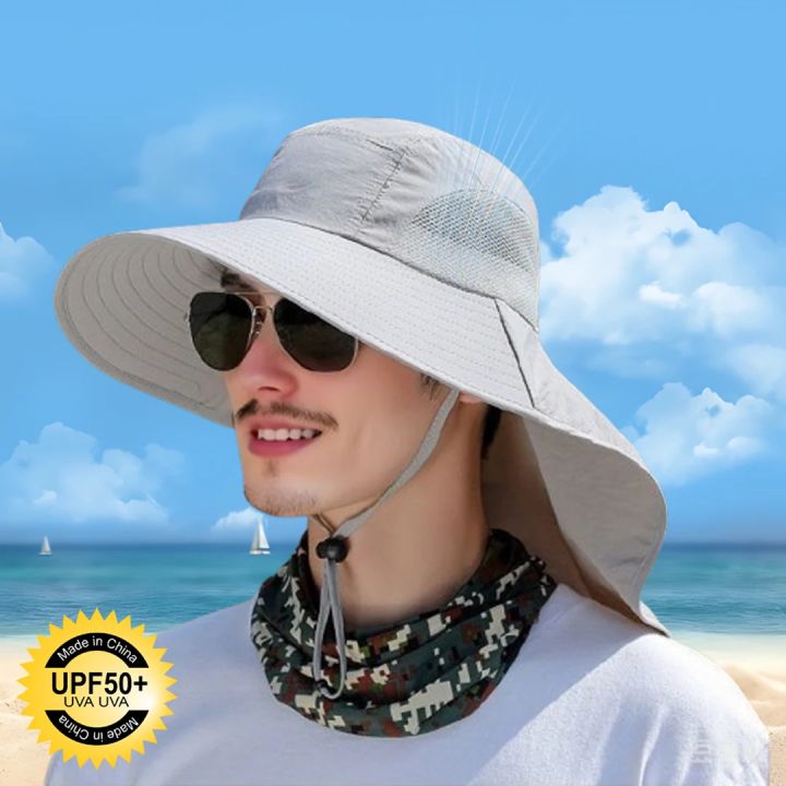1/2/4PCS%20Summer%20Waterproof%20Fisherman%20HatOutdoor%20Hiking%20Fishing%20Sun%20Protection%20Hat%20Cycling%20Big%20Eave%20Neck%20Protection%20Sun%20Hat%20-%20Image%203