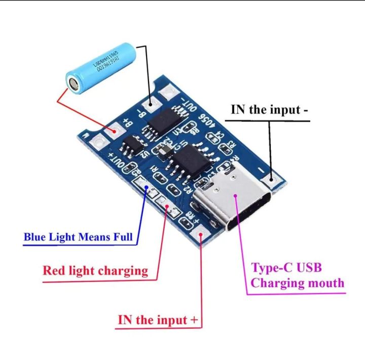 TP4056 1A 5V Li-Ion Charge Protection Module / Micro B USB