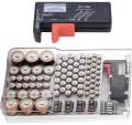 Battery Organizer Master, Wall Mount Battery Storage Containers Box Case Battery Caddy Battery Rack Holder with Battery r Holds 93 Batteries for AA, AAA, C, D, 9V and Batteries Plate. 